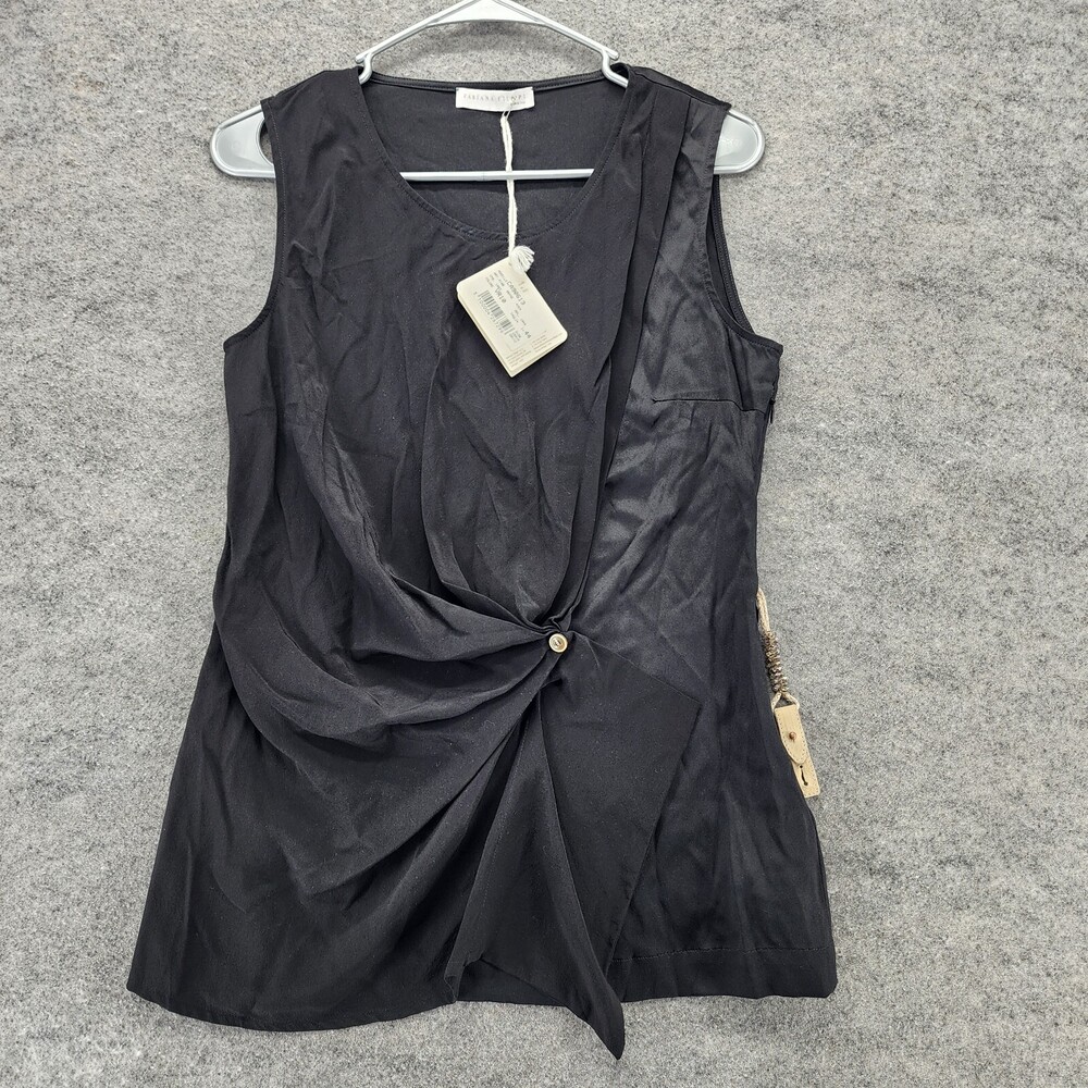 Fabiana Filippi Silk Blouse Womens Medium Sleeveless Black CA90613